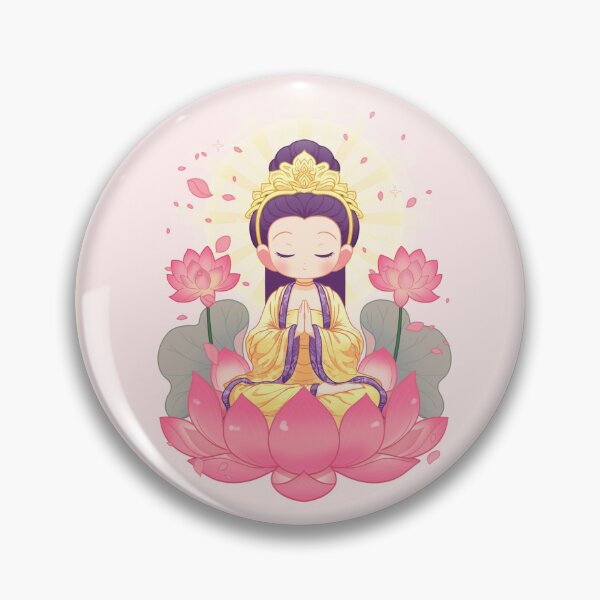 Item preview, Avalokitesvara Guanyin Bodhisattva sits on a lotus flower designed and sold by sftz.