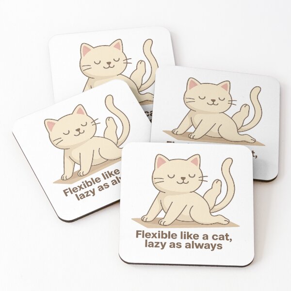 Item preview, Flexible Like a Cat – Lazy As Always | Funny Yoga Cat Design designed and sold by Mr LK.