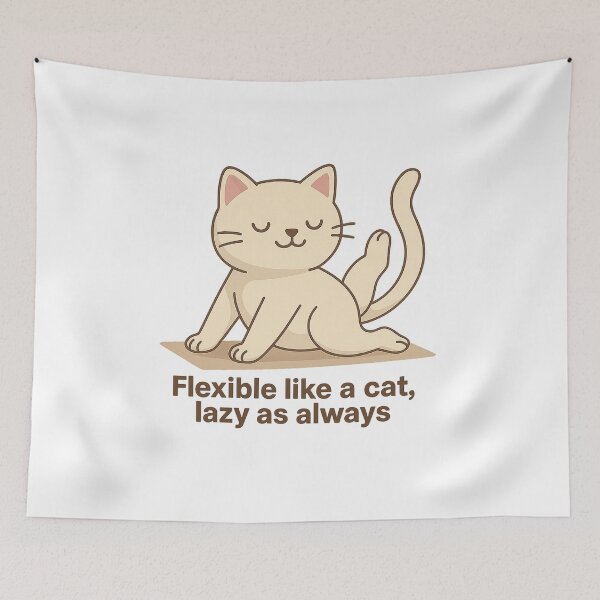 Item preview, Flexible Like a Cat – Lazy As Always | Funny Yoga Cat Design designed and sold by Mr LK.