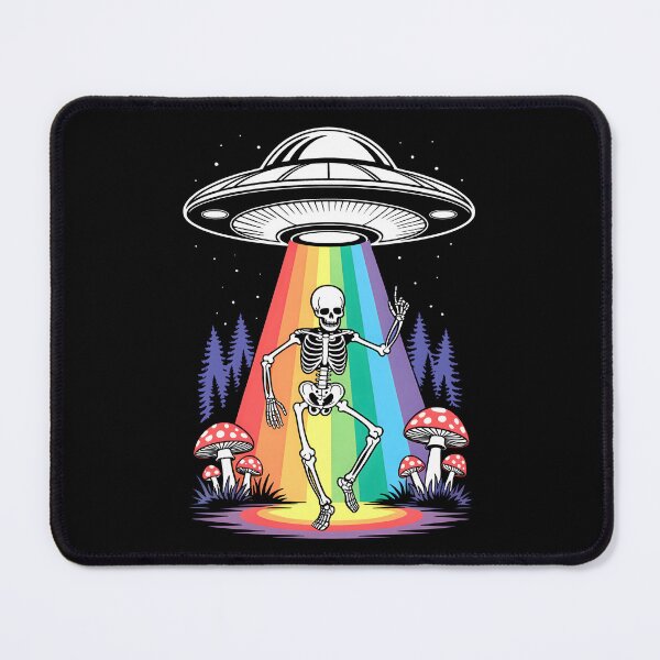 Item preview, Dancing Skeleton Rainbow UFO Beam Forest Scene designed and sold by Eh Plus Designs.