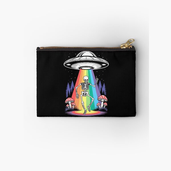 Item preview, Dancing Skeleton Rainbow UFO Beam Forest Scene designed and sold by Eh Plus Designs.
