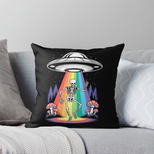 Item preview, Dancing Skeleton Rainbow UFO Beam Forest Scene designed and sold by Eh Plus Designs.