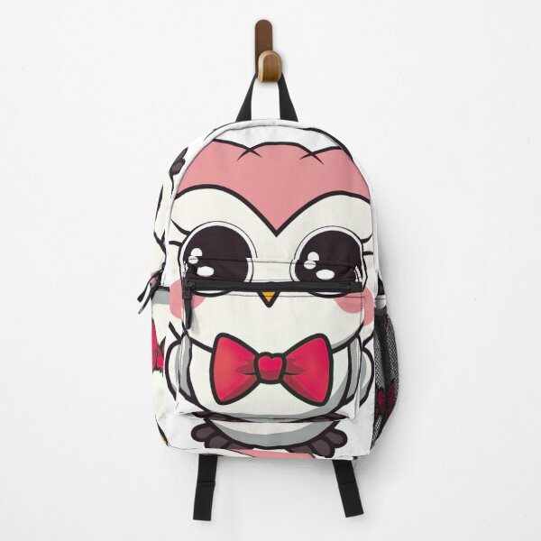 Item preview, Kawaii Girl Owl with Pink Bow and Cheeks Cartoon Art designed and sold by PaintbrushPlace.