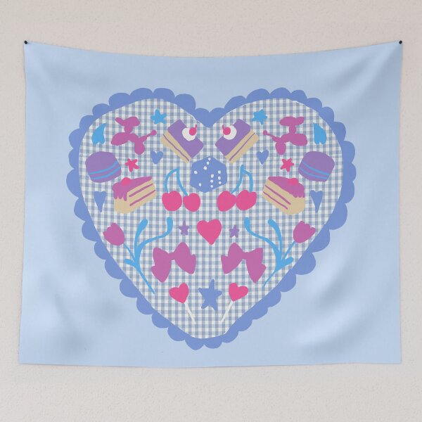 Item preview, Balloons & Sweet Treats Gingham Heart  designed and sold by lavender afternoon.