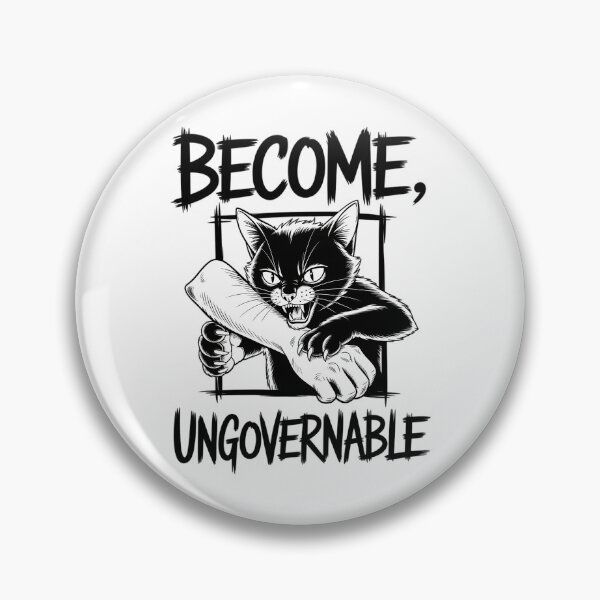 Item preview, Become Ungovernable - Black Cat Biting Hand designed and sold by brynatshop.
