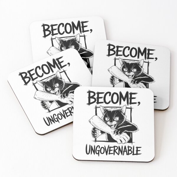 Item preview, Become Ungovernable - Black Cat Biting Hand designed and sold by brynatshop.