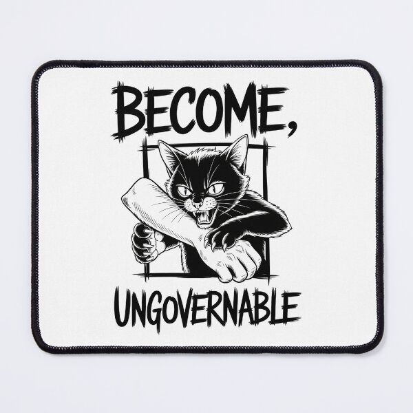 Item preview, Become Ungovernable - Black Cat Biting Hand designed and sold by brynatshop.