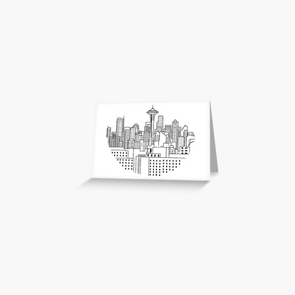 Item preview, Seattle skyline art designed and sold by Digital4youLk.