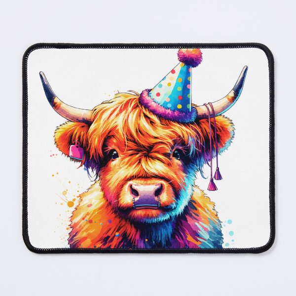Item preview, Watercolor Scottish Highland Cow Birthday designed and sold by TheAnimalZ00.