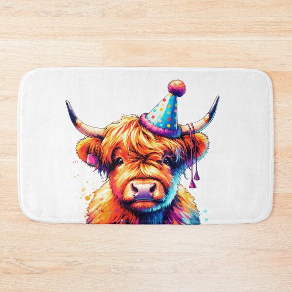 Item preview, Watercolor Scottish Highland Cow Birthday designed and sold by TheAnimalZ00.