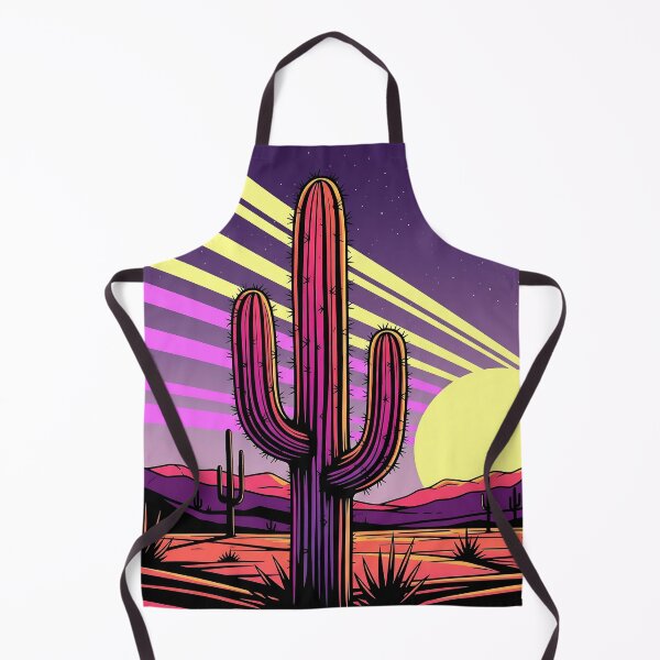 Item preview, Neon Cactus in Desert – Bold Stylized Illustration with Abstract Sunrays designed and sold by Dino-Lune.