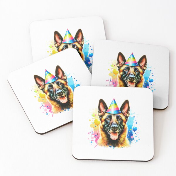 Item preview, Watercolor Belgian Malinois Birthday designed and sold by TheAnimalZ00.
