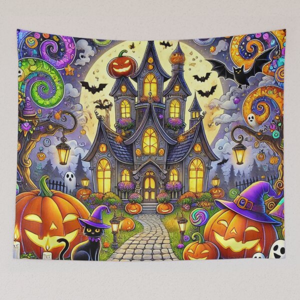 Item preview, Moonlit Mischief Manor Of Halloween designed and sold by Dream Bloom Gallery.