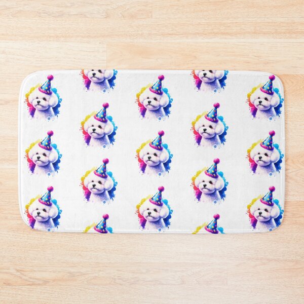 Item preview, Watercolor Bichon Frise Wearing A Birthday Hat designed and sold by TheAnimalZ00.