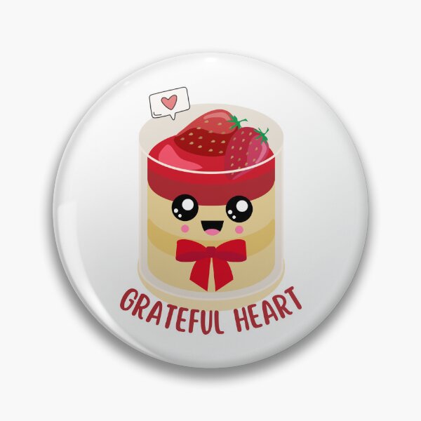 Item preview, Kawaii Strawberry Dessert with Grateful Heart Quote designed and sold by funwithstickers.
