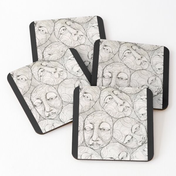 Item preview, Trapped Thoughts – Abstract Faces in Contour Lines designed and sold by stylestamp .0.
