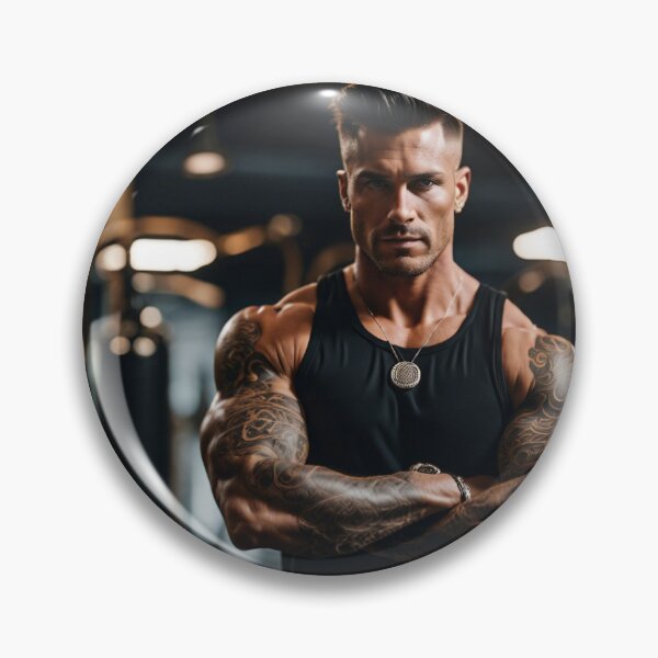 Item preview, A muscular and tattooed man at a boxing gym in a tank top designed and sold by Rodney Milner.