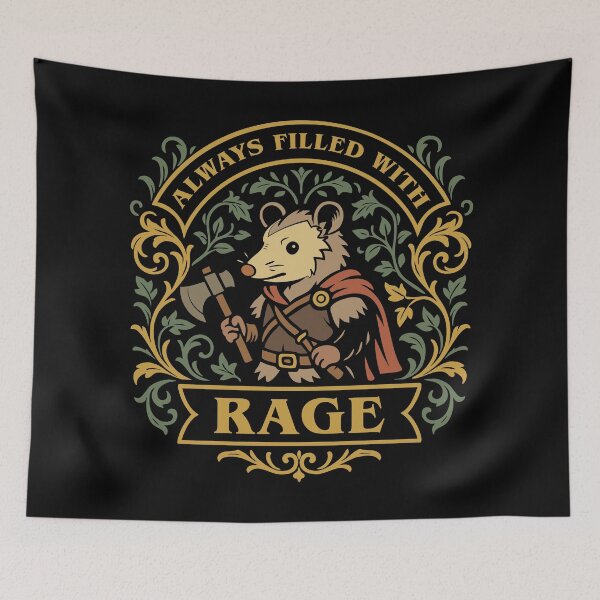 Item preview, Opposum Always Filled With Rage Funny Barbarian designed and sold by pixeptional.