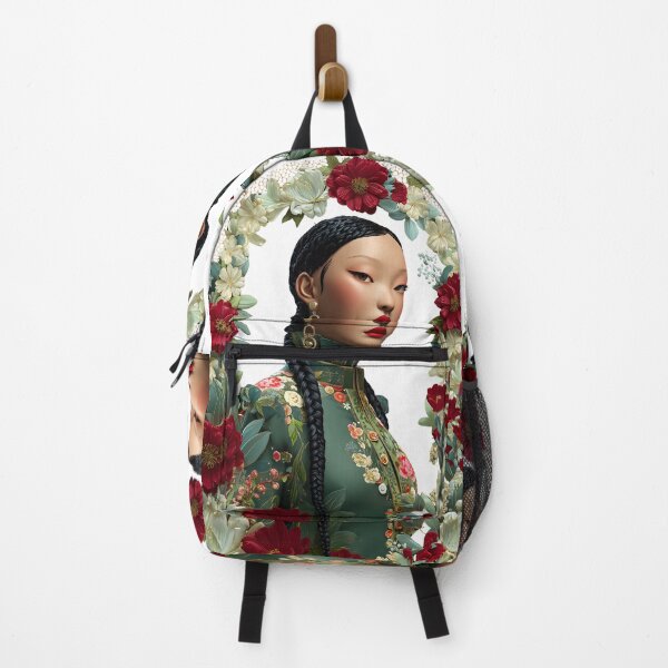 Item preview, Elegant Asian Woman in Exquisite Floral Accents Frame designed and sold by pkvorakorn.