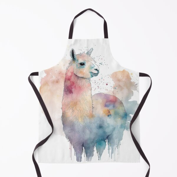 Item preview, Watercolor Llama Illustration with Pastel Color Splash designed and sold by PaintbrushPlace.