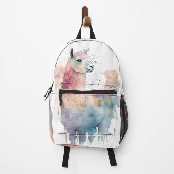 Item preview, Watercolor Llama Illustration with Pastel Color Splash designed and sold by PaintbrushPlace.