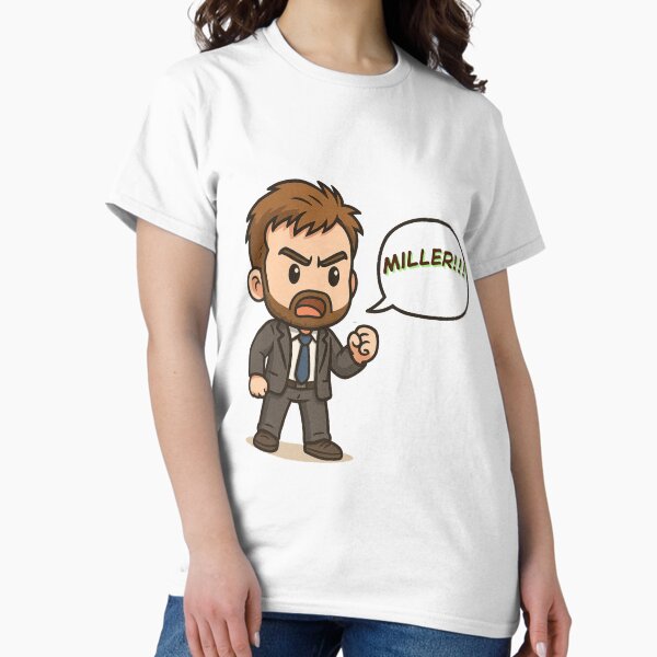 Item preview, ¡¡¡MILLER!!! – Arte de fan de Chibi Alec Hardy gritando – Broadchurch designed and sold by Where Troubles Melt Like Lemon Drops.