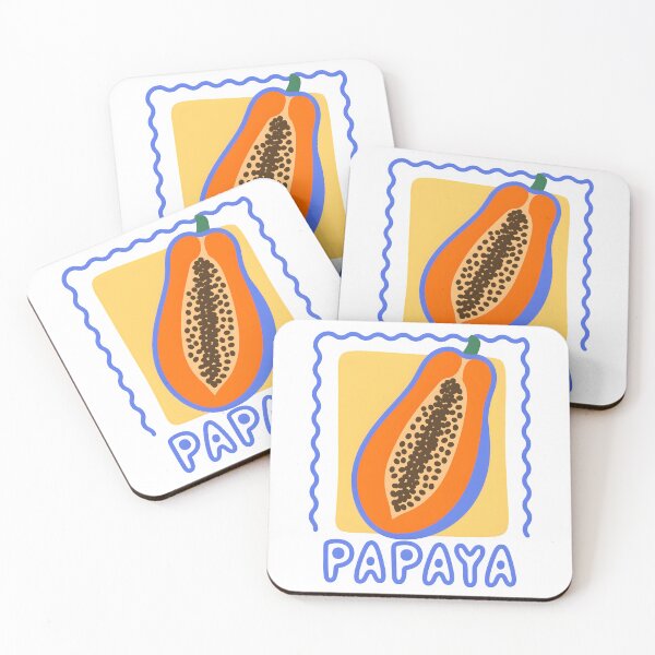 Item preview, Colorful Halved Papaya – Bold Tropical Fruit Illustration designed and sold by Snifferius.
