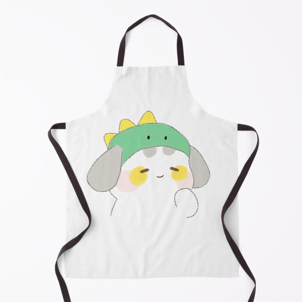 Item preview, Poonew the Playful Chubby White Dog in Dinosaur Hat | Funny Cute Dog Illustration designed and sold by Neiomi.
