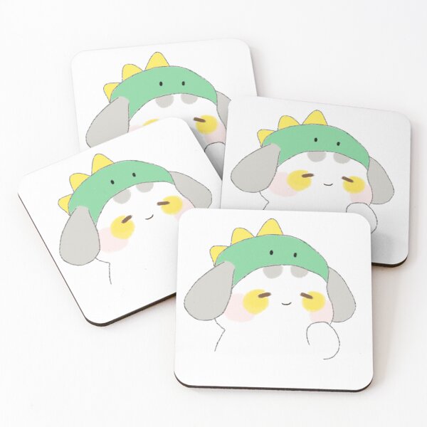 Item preview, Poonew the Playful Chubby White Dog in Dinosaur Hat | Funny Cute Dog Illustration designed and sold by Neiomi.