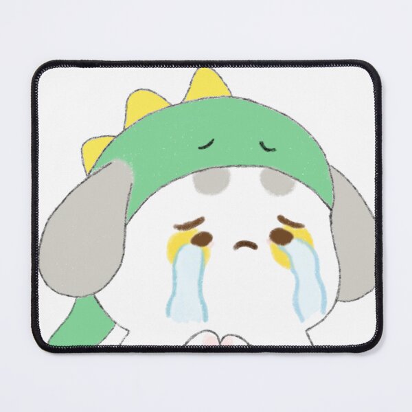 Item preview, Poonew the Chubby Crying White Dog in Dinosaur Hat | Cute & Emotional Dog Art designed and sold by Neiomi.
