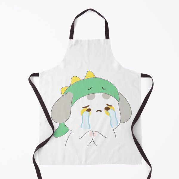 Item preview, Poonew the Chubby Crying White Dog in Dinosaur Hat | Cute & Emotional Dog Art designed and sold by Neiomi.