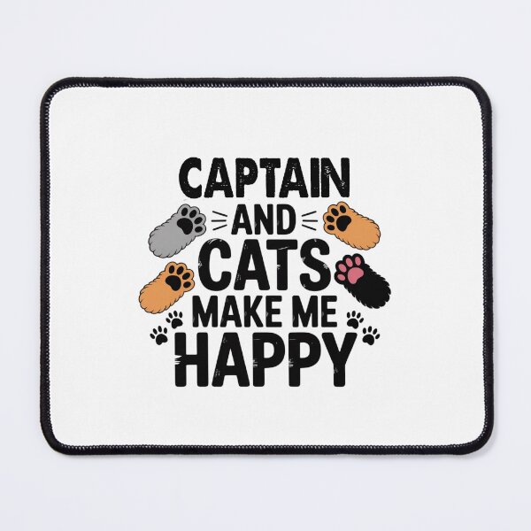Item preview, Captain And Cats Make Me Happy - Funny Captain Cats Lover designed and sold by Oussinc.