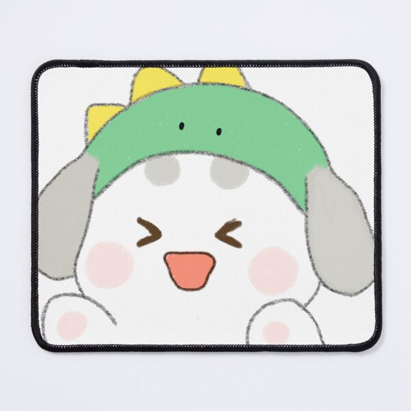 Item preview, Poonew the Joyful Chubby White Dog in Dinosaur Hat | Cheerful Cute Dog Illustration designed and sold by Neiomi.