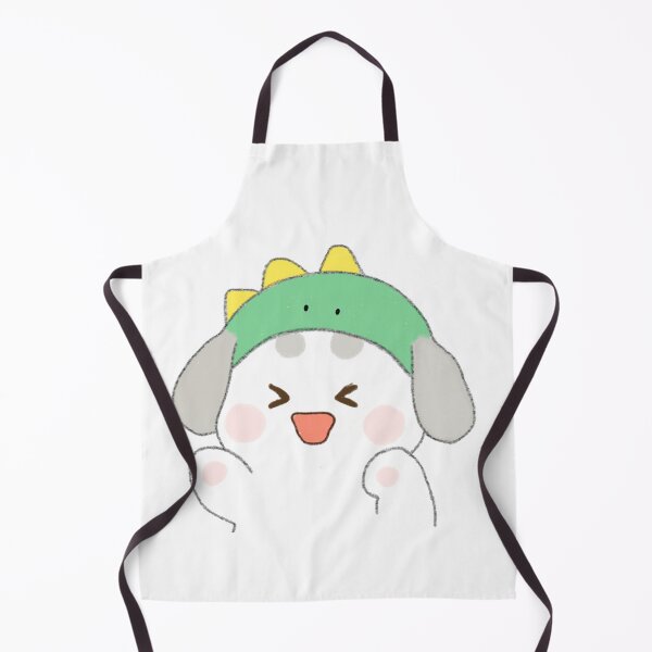 Item preview, Poonew the Joyful Chubby White Dog in Dinosaur Hat | Cheerful Cute Dog Illustration designed and sold by Neiomi.
