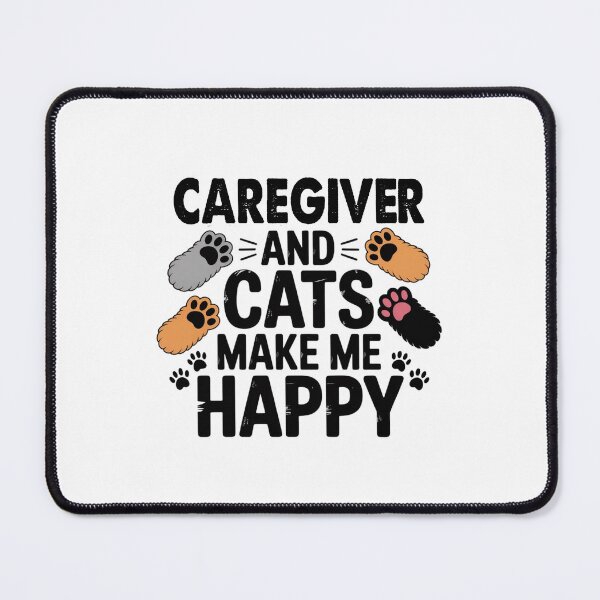 Item preview, Caregiver And Cats Make Me Happy - Funny Caregiver Cats Lover designed and sold by Oussinc.