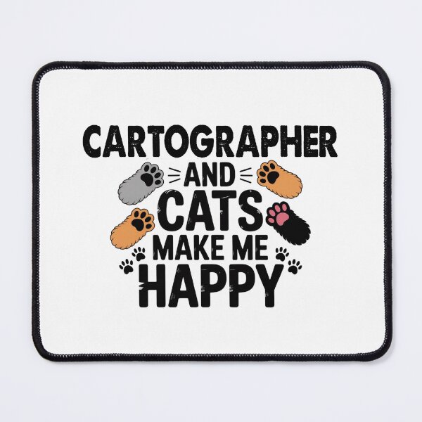 Item preview, Cartographer And Cats Make Me Happy - Funny Cartographer Cats Lover designed and sold by Oussinc.