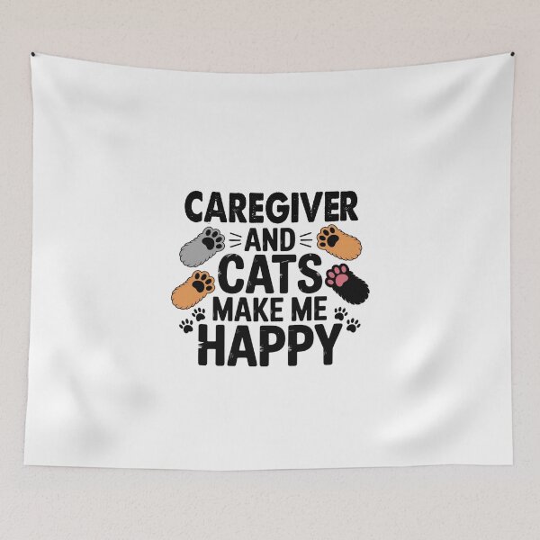 Item preview, Caregiver And Cats Make Me Happy - Funny Caregiver Cats Lover designed and sold by Oussinc.
