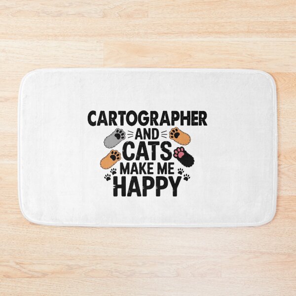 Item preview, Cartographer And Cats Make Me Happy - Funny Cartographer Cats Lover designed and sold by Oussinc.
