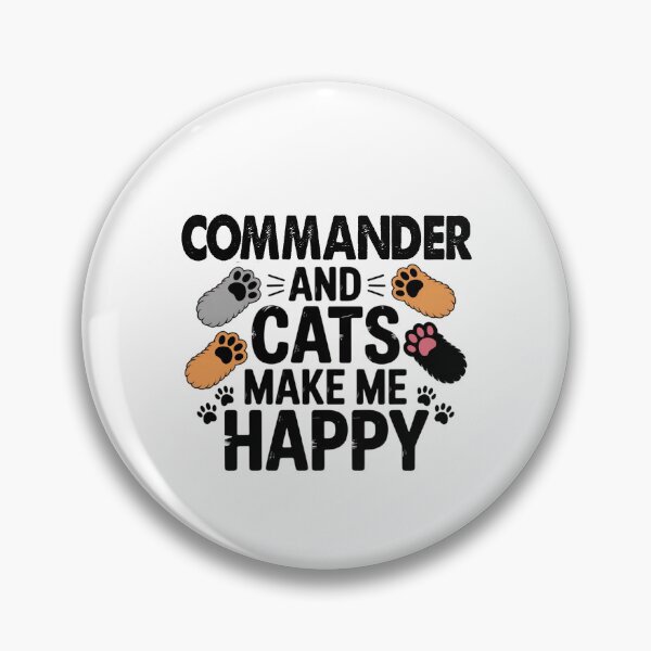 Aperçu de l'œuvre Commander et les chats me rendent heureux - Drôle de commandant amoureux des chats créée et vendue par Oussinc.