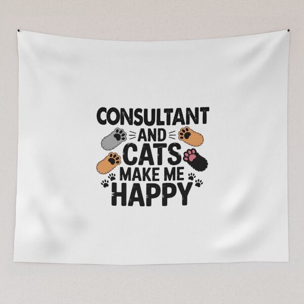 Item preview, Consultant And Cats Make Me Happy - Funny Consultant Cats Lover designed and sold by Oussinc.