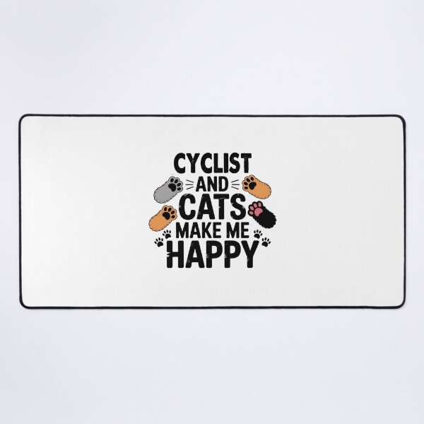 Item preview, Cyclist And Cats Make Me Happy - Funny Cyclist Cats Lover designed and sold by Oussinc.