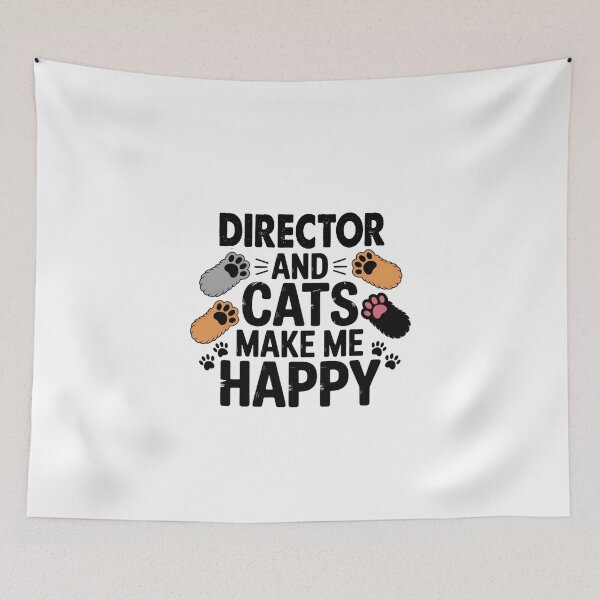 Item preview, Director And Cats Make Me Happy - Funny Director Cats Lover designed and sold by Oussinc.