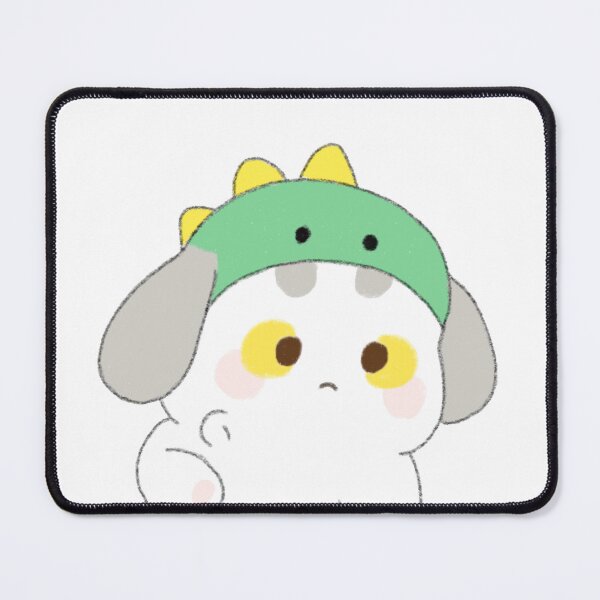 Item preview, Poonew the Confused Chubby White Dog in Green Dinosaur Hat | Cute & Funny Dog Illustration designed and sold by Neiomi.