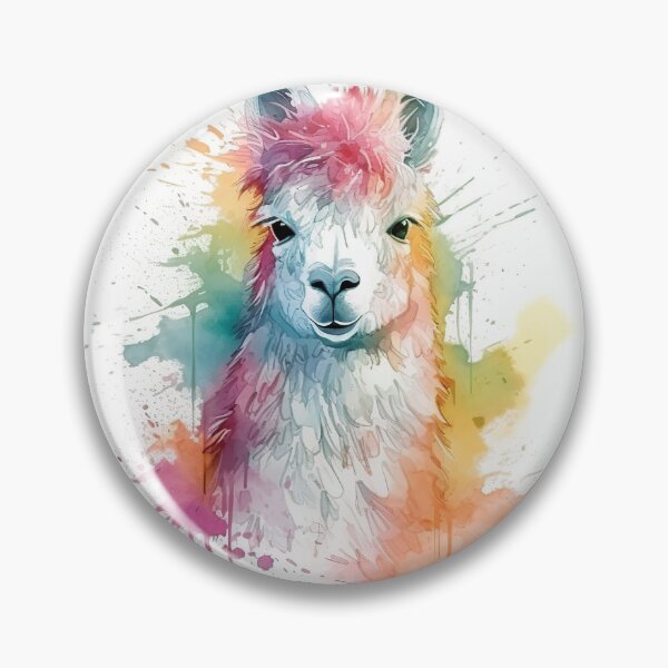 Item preview, Colorful Watercolor Llama Art – Vibrant Alpaca Illustration designed and sold by PaintbrushPlace.