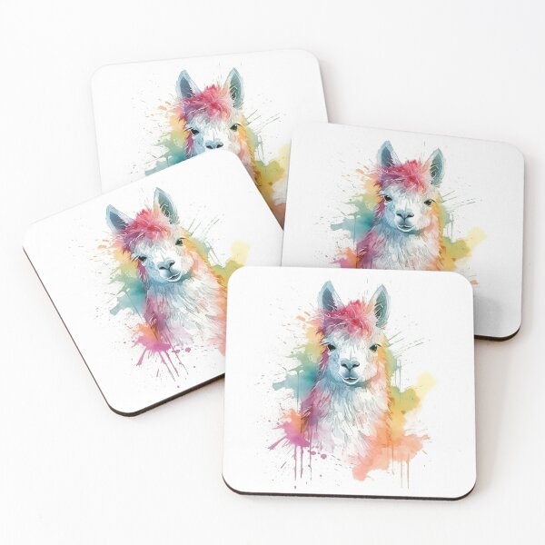 Item preview, Colorful Watercolor Llama Art – Vibrant Alpaca Illustration designed and sold by PaintbrushPlace.