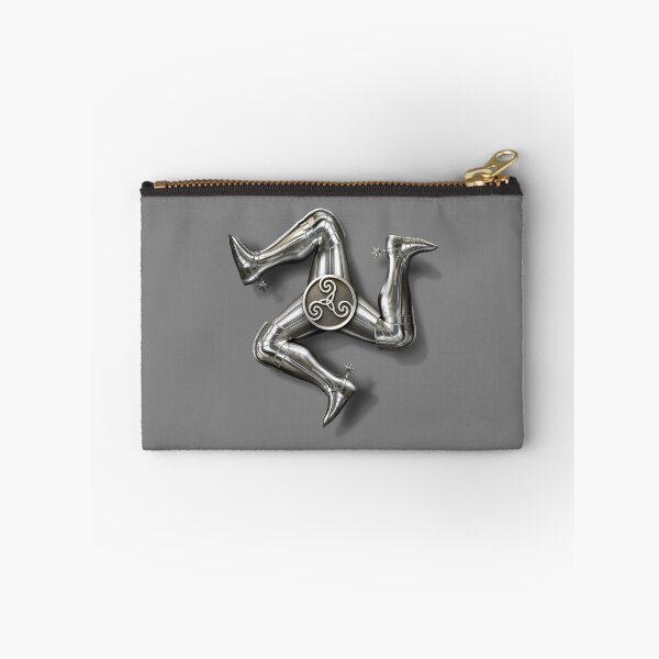 Item preview, Silver rendition of the Isle of Man triskelion with armored legs and Celtic spiral center. designed and sold by mirrorimages.