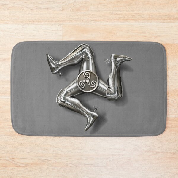 Item preview, Silver rendition of the Isle of Man triskelion with armored legs and Celtic spiral center. designed and sold by mirrorimages.