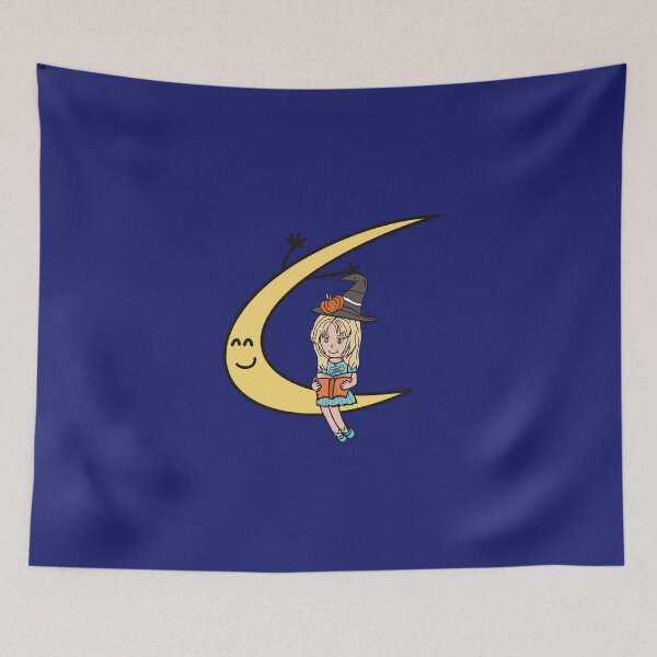 Item preview, Night Halloween with Angel ,Fairy on the Moon Cartoon. designed and sold by LifeTU.