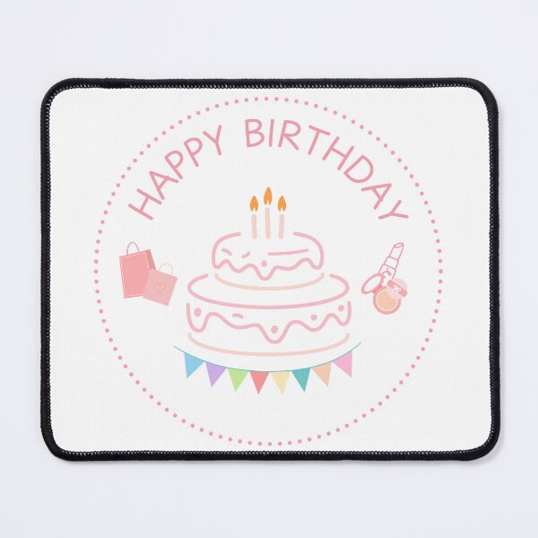 Item preview, ink Happy Birthday Sticker – Cute & Feminine Gift Accent designed and sold by hayashimei.