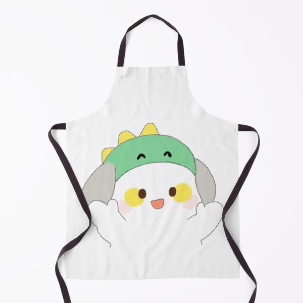 Item preview, Poonew the Excited Chubby White Dog in Green Dinosaur Hat | Cute Happy Dog Illustration designed and sold by Neiomi.